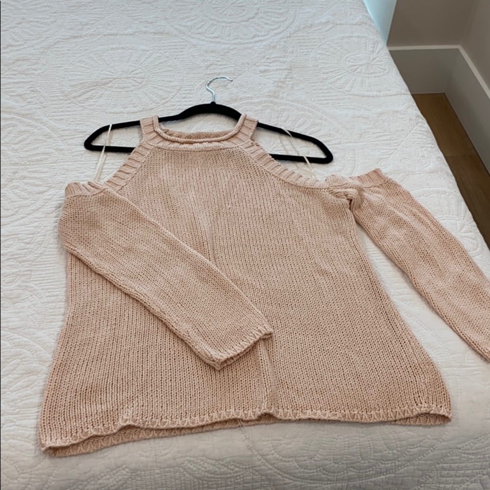 Cold shoulder sweater